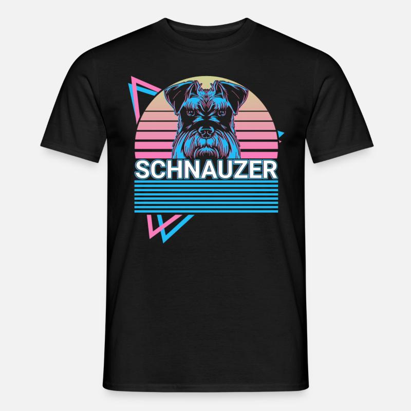 Schnauzer Retro - Männer T-Shirt - Schwarz