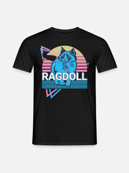Ragdoll Cat Retro - Men's T-Shirt - black