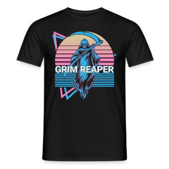 Grim Reaper Retro - Men's T-Shirt - black - Front - AI Model Male 178 light (178cm)