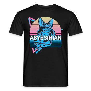 Chat Abyssin Rétro - T-shirt homme - noir - Devant - AI Model Male 178 light (178cm)