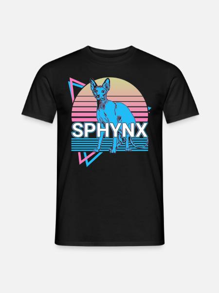 Sphynx Chat Rétro - T-shirt homme - noir