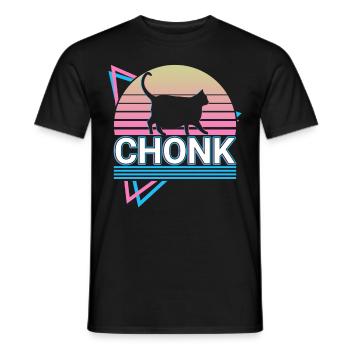 Chonk Cat Retro - Men's T-Shirt - black - Front - AI Model Male 178 light (178cm)