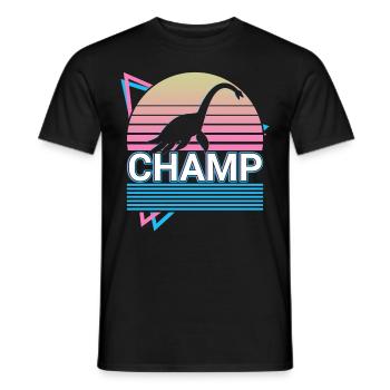 Champ Kryptide Kryptozoologie Retro - Männer T-Shirt - Schwarz - Vorne - AI Model Male 178 light (178cm)