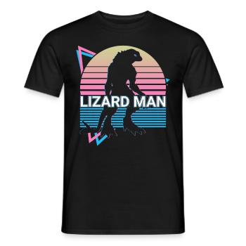 Eidechsenmann Kryptide Kryptozoologie Retro - Männer T-Shirt - Schwarz - Vorne - AI Model Male 178 light (178cm)