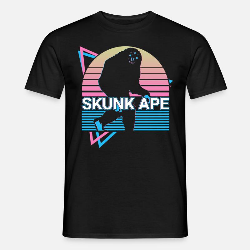 Skunk Monkey Cryptid Cryptozoology Retro - Men's T-Shirt - black