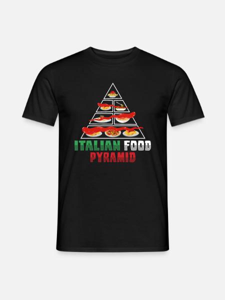 Italienisches Essen - Männer T-Shirt - Schwarz