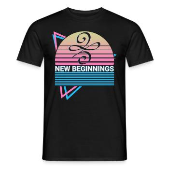 Nouveau Départ Symbole Celtique Rétro - T-shirt homme - noir - Devant - AI Model Male 178 light (178cm)
