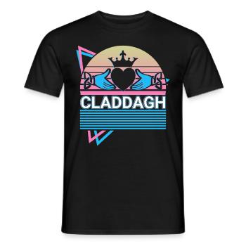 Claddagh Irish Claddagh Ring Retro - Men's T-Shirt - black - Front - AI Model Male 178 light (178cm)