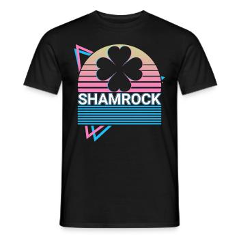 Cloverleaf Leaf St. Patrick Irish Shamrock Ret - Men's T-Shirt - black - Front - AI Model Male 178 light (178cm)