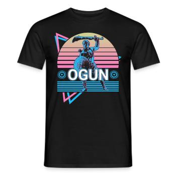 Ogun Orisha Afrikanische Gottheit Yoruba Religion - Männer T-Shirt - Schwarz - Vorne - AI Model Male 178 light (178cm)