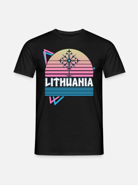 Lithuania Norse Mythology Retro - Men's T-Shirt - black