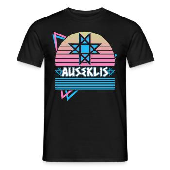 Auseklis Latvian Symbol Antique Symbols Retro - Men's T-Shirt - black - Front - AI Model Male 178 light (178cm)