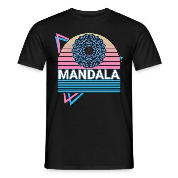 Mandala Heilige Geometrie Prana - Männer T-Shirt - Schwarz - Vorne - AI Model Male 178 light (178cm)