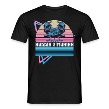 Huginn und Muninn Nordischer Rabe Nordische Mythol - Männer T-Shirt - Schwarz - Vorne - AI Model Male 178 light (178cm)