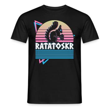 Ratatoskr Squirrel Norse Mythology Retro - Men's T-Shirt - black - Front - AI Model Male 178 light (178cm)