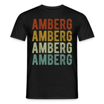 Amberg Stadt Retro Vintage - Männer T-Shirt - Schwarz - Vorne - AI Model Male 178 light (178cm)