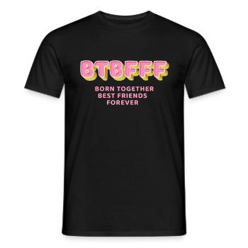 BTBFF Matching Twin Outfit Identical Twins - Men's T-Shirt - black - Front - AI Model Male 178 light (178cm)