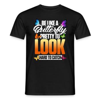 Butterfly Meme Design for Butterfly Love - Men's T-Shirt - black - Front - AI Model Male 178 light (178cm)