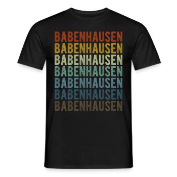 Babenhausen City Retro Vintage - Men's T-Shirt - black - Front - AI Model Male 178 light (178cm)