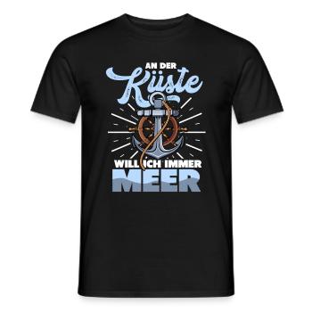 Meer Strand Nordsee Ostsee Norddeutsch - Männer T-Shirt - Schwarz - Vorne - AI Model Male 178 light (178cm)