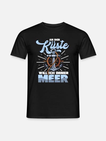 Meer Strand Nordsee Ostsee Norddeutsch - Männer T-Shirt - Schwarz
