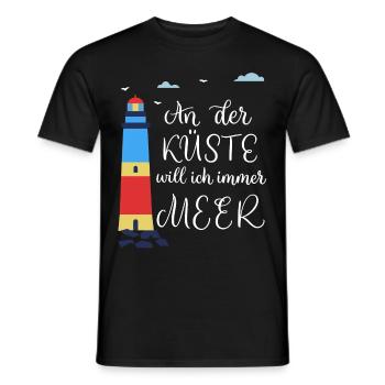 Meer Strand Nordsee Ostsee Norddeutsch - Männer T-Shirt - Schwarz - Vorne - AI Model Male 178 light (178cm)