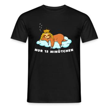 Faultier mit Krone Design für Faulenzer - Männer T-Shirt - Schwarz - Vorne - AI Model Male 178 light (178cm)