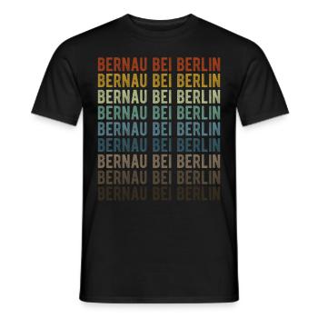 Bernau bei Berlin Stadt Retro Vintage - Männer T-Shirt - Schwarz - Vorne - AI Model Male 178 light (178cm)