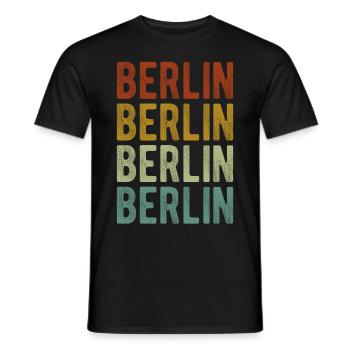 Berlin City Retro Vintage - Men's T-Shirt - black - Front - AI Model Male 178 light (178cm)