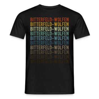 Bitterfeld-Wolfen City Retro Vintage - Men's T-Shirt - black - Front - AI Model Male 178 light (178cm)