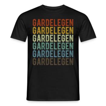 Gardelegen City Retro Vintage - Men's T-Shirt - black - Front - AI Model Male 178 light (178cm)