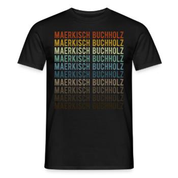 Maerkisch Buchholz Stadt Retro Vintage - Männer T-Shirt - Schwarz - Vorne - AI Model Male 178 light (178cm)