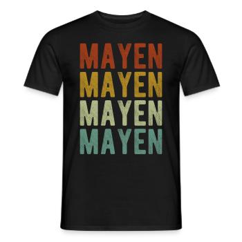 Mayen City Rétro Vintage - T-shirt homme - noir - Devant - AI Model Male 178 light (178cm)