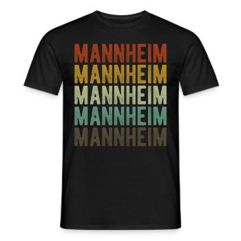 Mannheim Stadt Retro Vintage - Männer T-Shirt - Schwarz - Vorne - AI Model Male 178 light (178cm)
