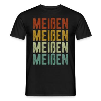 Meißen Stadt Retro Vintage - Männer T-Shirt - Schwarz - Vorne - AI Model Male 178 light (178cm)