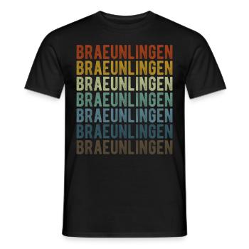 Braeunlingen City Retro Vintage - Men's T-Shirt - black - Front - AI Model Male 178 light (178cm)