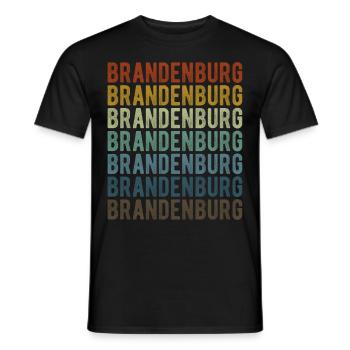 Brandenburg Stadt Retro Vintage - Männer T-Shirt - Schwarz - Vorne - AI Model Male 178 light (178cm)