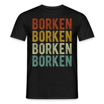 Borken Stadt Retro Vintage - Männer T-Shirt - Schwarz - Vorne - AI Model Male 178 light (178cm)