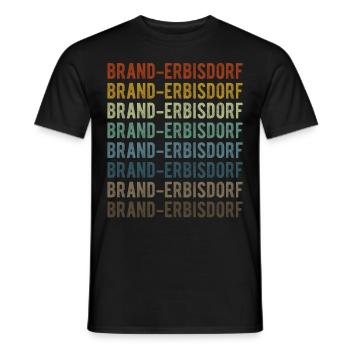 Brand-Erbisdorf City Retro Vintage - T-shirt homme - noir - Devant - AI Model Male 178 light (178cm)