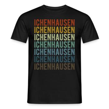 Ichenhausen City Retro Vintage - Men's T-Shirt - black - Front - AI Model Male 178 light (178cm)
