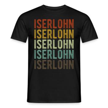 Iserlohn City Retro Vintage - Men's T-Shirt - black - Front - AI Model Male 178 light (178cm)