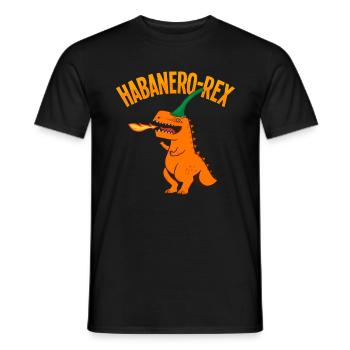 Habanero rote Paprika Dinosaurier Design - Männer T-Shirt - Schwarz - Vorne - AI Model Male 178 light (178cm)