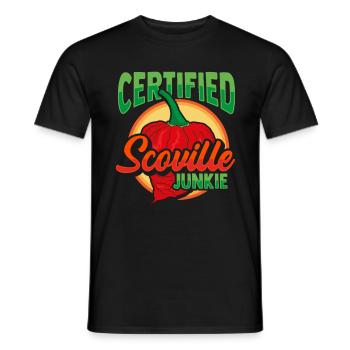 Certfied Scoville Junkie Habanero Chili Liebhaber - Männer T-Shirt - Schwarz - Vorne - AI Model Male 178 light (178cm)