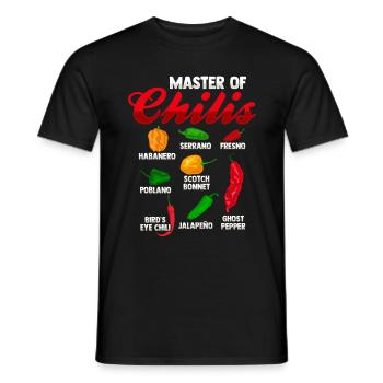 Master of Chilis Habanero-Chili-Liebhaber - Männer T-Shirt - Schwarz - Vorne - AI Model Male 178 light (178cm)