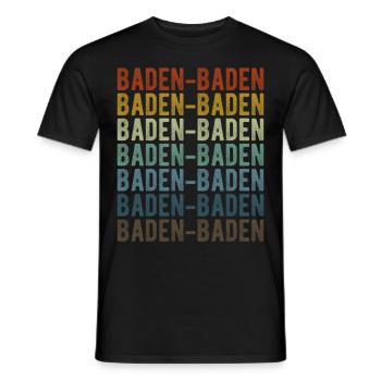 Baden-Baden Stadt Retro Vintage - Männer T-Shirt - Schwarz - Vorne - AI Model Male 178 light (178cm)