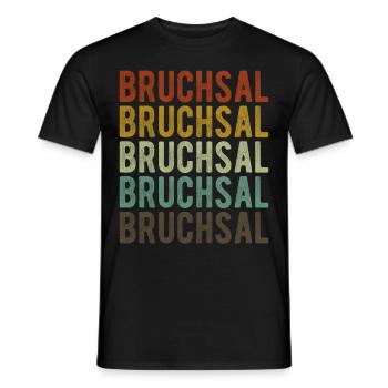Bruchsal Stadt Retro Vintage - Männer T-Shirt - Schwarz - Vorne - AI Model Male 178 light (178cm)