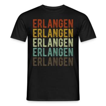 Erlangen Stadt Retro Vintage - Männer T-Shirt - Schwarz - Vorne - AI Model Male 178 light (178cm)