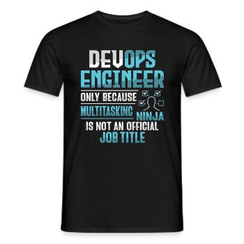 Sys-Admin Entwickler Devops-Ingenieur - Männer T-Shirt - Schwarz - Vorne - AI Model Male 178 light (178cm)