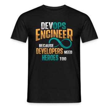 Sys-Admin Developer Devops Engineer - Men's T-Shirt - black - Front - AI Model Male 178 light (178cm)