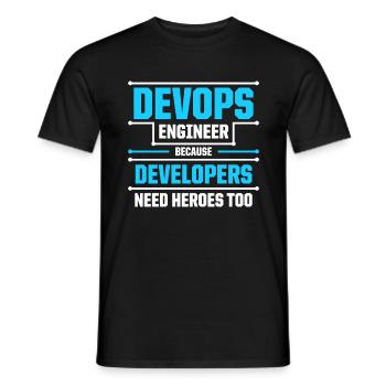 Sys-Admin Developer Devops Engineer - Men's T-Shirt - black - Front - AI Model Male 178 light (178cm)